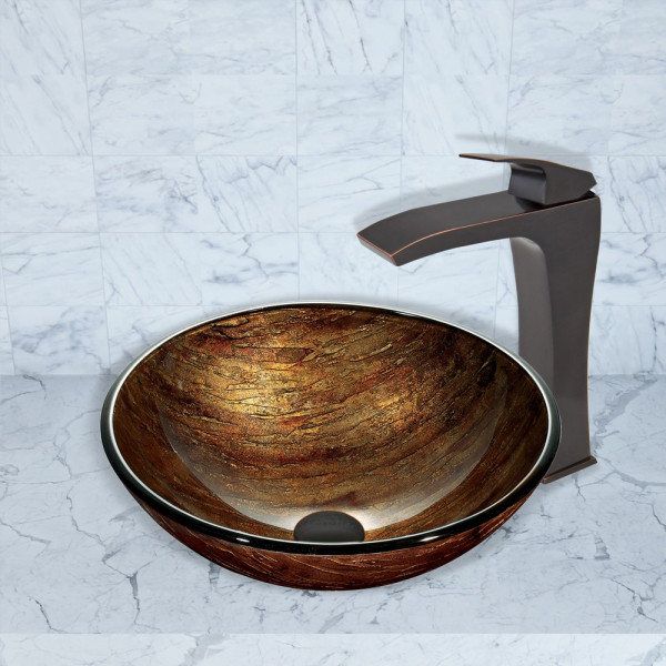 VIGO VG03018 Blackstonian Deck Mounted Bathroom Vessel Faucet
