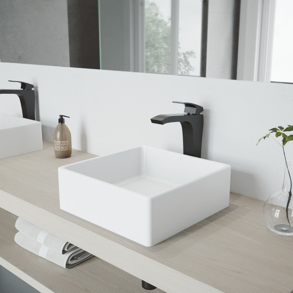 VIGO VG03018MB Single Handle Single-Hole Bathroom Vessel Faucet in Matte Black