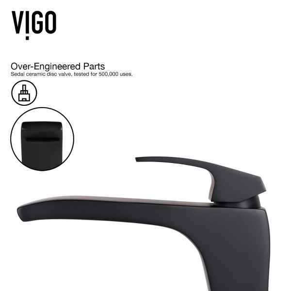 VIGO VG03018MB Single Handle Single-Hole Bathroom Vessel Faucet in Matte Black