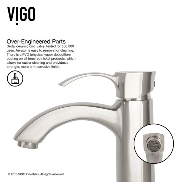 VIGO VG03023BN Otis Bathroom Vessel Faucet in PVD Brushed Nickel