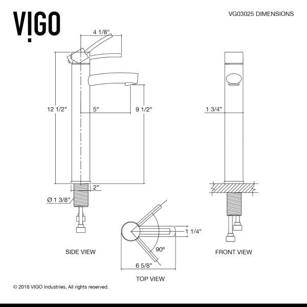 VIGO VG03025BN Single Handle Single-Hole Bathroom Vessel Faucet in Brushed Nickel