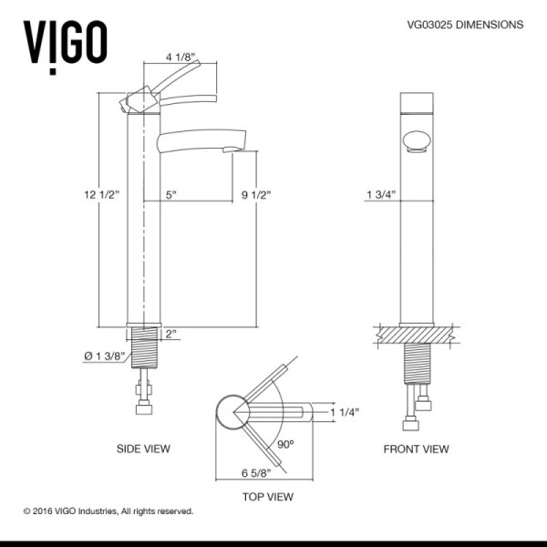 VIGO VG03025 Milo Bathroom Vessel Faucet
