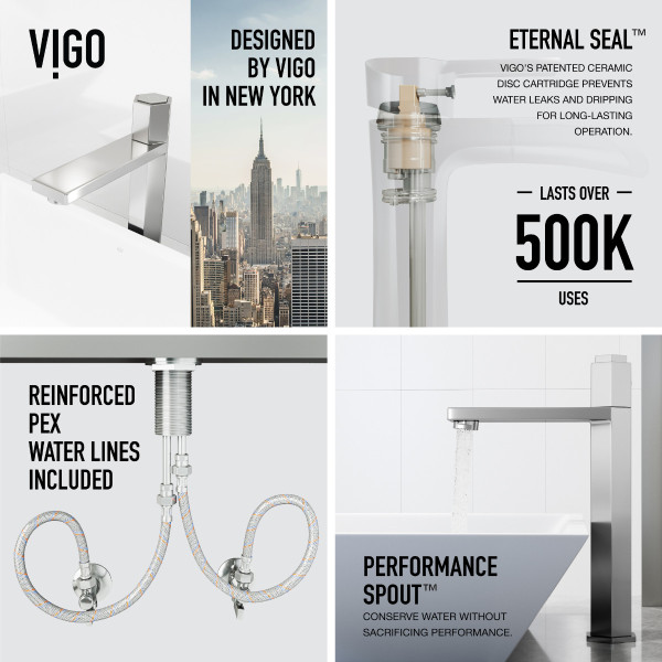 VIGO VG03035CH Nova Single Handle Single-Hole Bathroom Vessel Faucet in Chrome