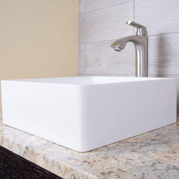 VIGO VG04001 Dianthus Matte Stone Vessel Sink