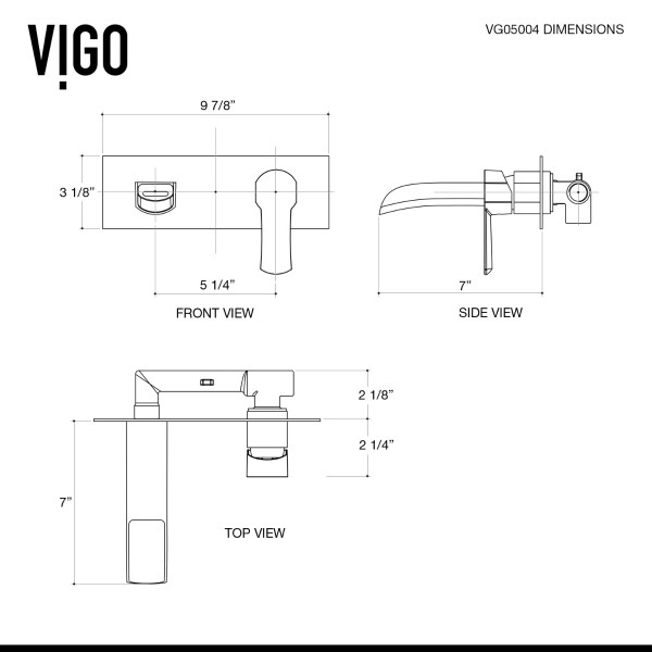 VIGO VG05004MB Cornelius Single Handle Wall Mount Bathroom Faucet in Matte Black