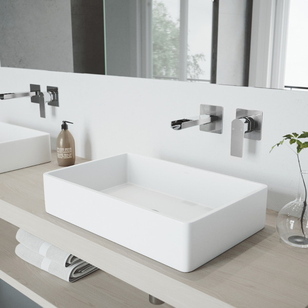 VIGO VG05005CH Atticus Single Handle Wall Mount Bathroom Faucet in Chrome