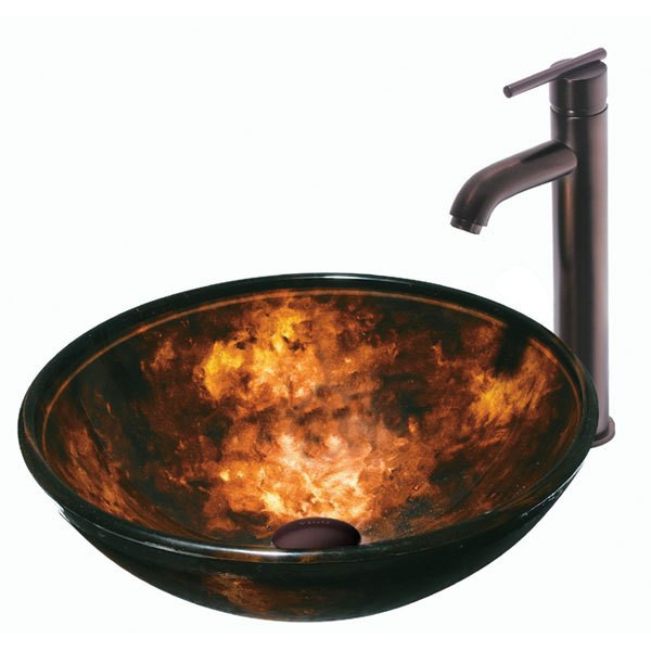 Vigo VG07004 17''. Above Counter Round Glass Vessel