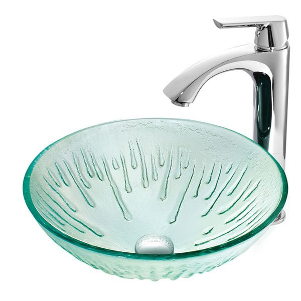 Vigo VG07006 17''. Icicles Textured Above Counter Sink