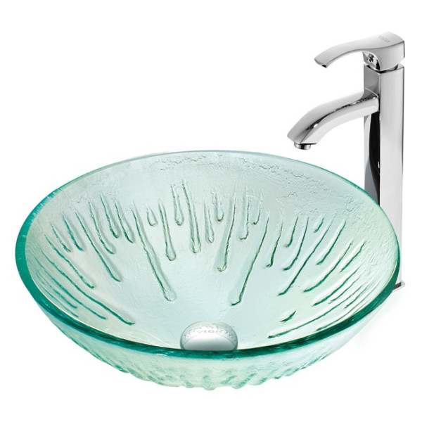 Vigo VG07006 17''. Icicles Textured Above Counter Sink