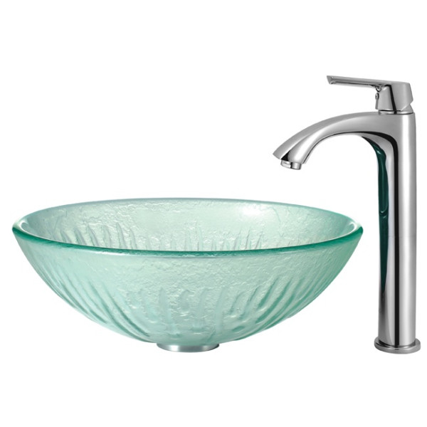 Vigo VG07006 17''. Icicles Textured Above Counter Sink