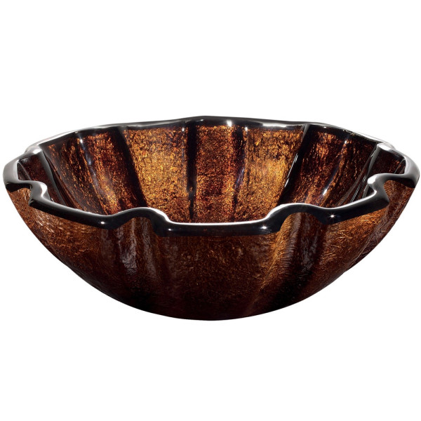 VIGO VG07038 Walnut Shell Above Counter Glass Vessel Bathroom Sink