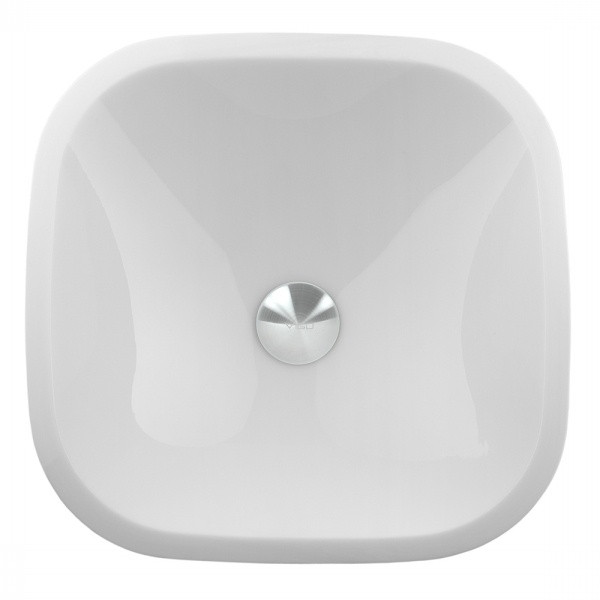 VIGO VG07040 Square Shaped White Phoenix Stone Glass Vessel Bathroom Sink