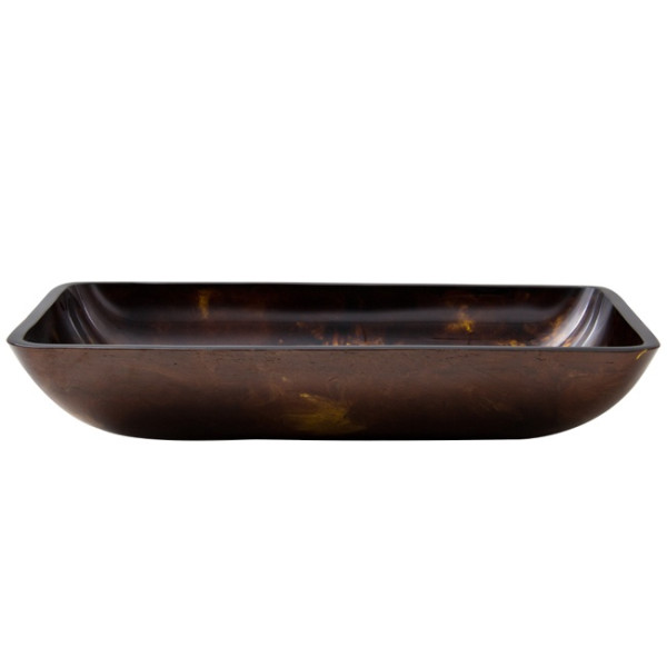 VIGO VG07044 Rectangular Brown and Gold Fusion Glass Vessel Bathroom Sink