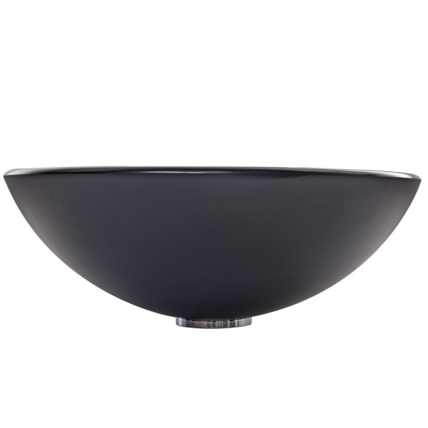 VIGO VG07062 Sheer Black Frost Round Solid Tempered Glass Vessel Sink