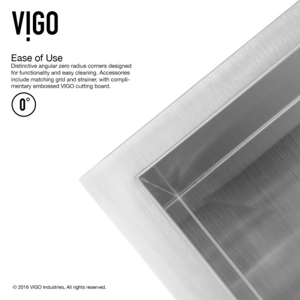 VIGO VG2920BLK1 29" Undermount Kitchen Sink With Two Grids and Strainers
