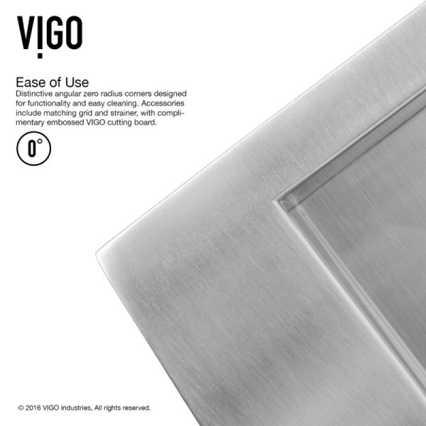 VIGO VG3020CK1 30" Farmhouse Stainless Kitchen Sink w/ Grid and Strainer