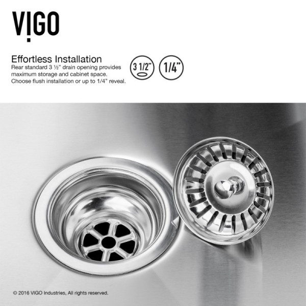 VIGO VG3320CK1 33" Farmhouse Stainless Kitchen Sink w/ Grid and Strainer