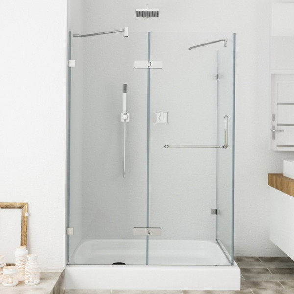 VIGO VG6011CL36WL Monteray Frameless Hardware Shower Enclosure w/ Left Base