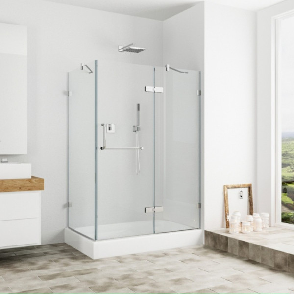 VIGO VG6011CL36WR Monteray Frameless Shower Enclosure With Right Base
