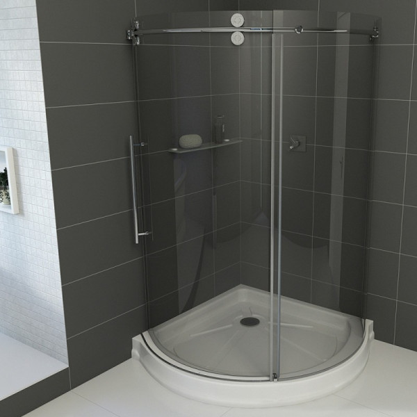 VIGO VG6031STCL36WL Sanibel Round Clear Glass/S. Steel Shower Enclosure