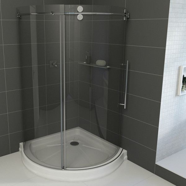 VIGO VG6031STCL36WR Sanibel Glass/S Steel Shower Enclosure Right Sided Door