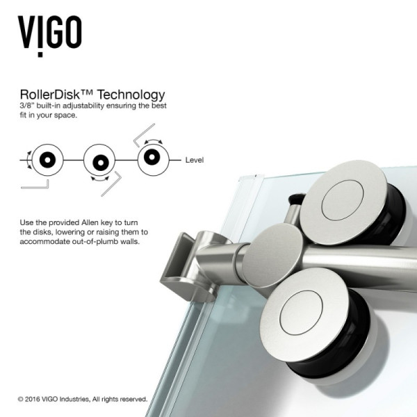 VIGO VG6031STCL36WR Sanibel Glass/S Steel Shower Enclosure Right Sided Door