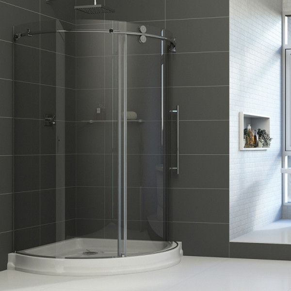 VIGO VG6031STCL36WR Sanibel Glass/S Steel Shower Enclosure Right Sided Door