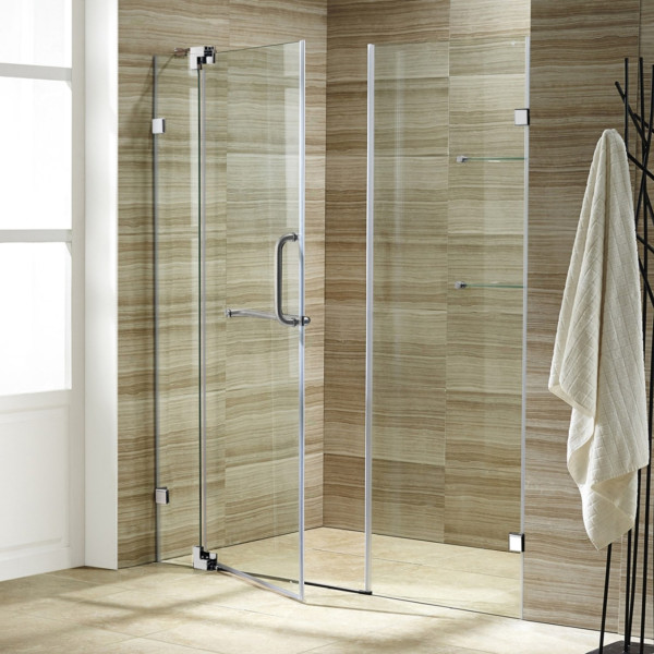 VIGO VG6042CL48 Pirouette Frameless Shower Door With Clear Glass