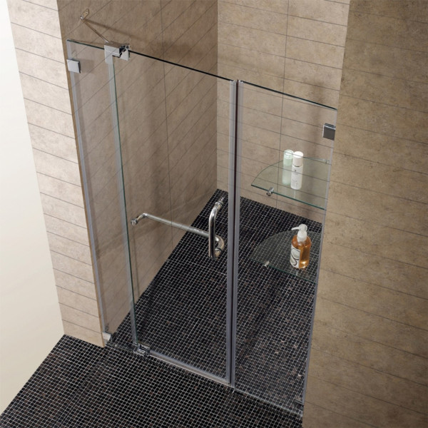 VIGO VG6042CL48 Pirouette Frameless Shower Door With Clear Glass