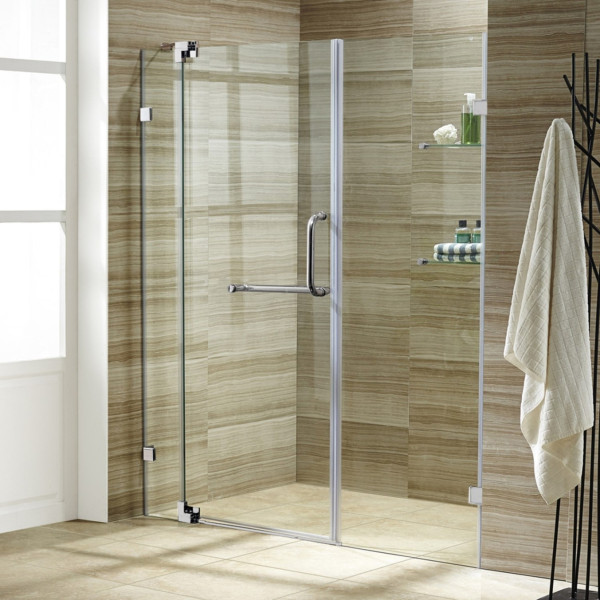 VIGO VG6042CL48 Pirouette Frameless Shower Door With Clear Glass
