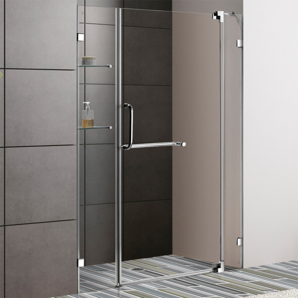 VIGO VG6042CL48 Pirouette Frameless Shower Door With Clear Glass