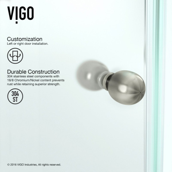 VIGO VG6061CL36WS Verona Neo-Angle Shower Enclosure With Low-Profile Base