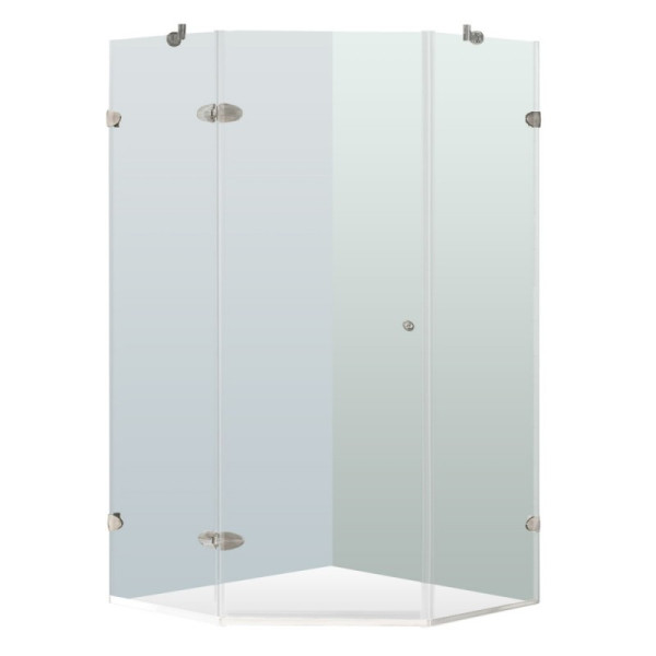 VIGO VG6061CL38 Verona Neo-Angle Glass/Chrome Hardware Shower Enclosure
