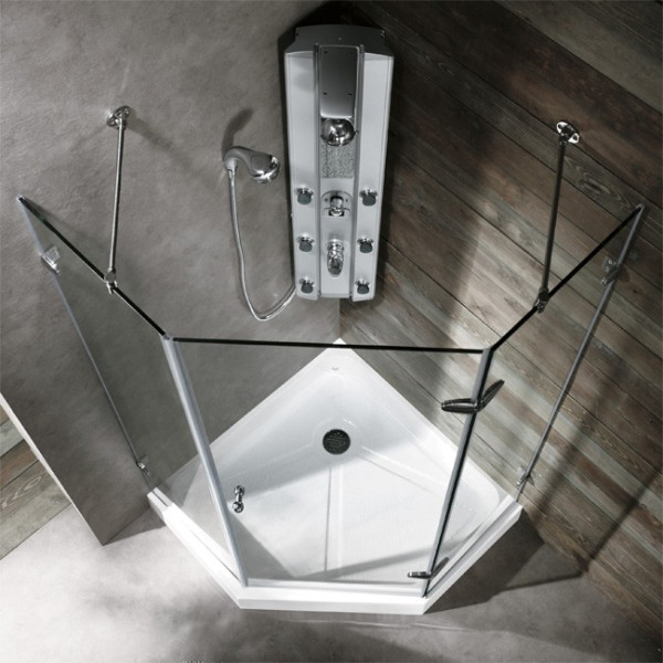 Vigo VG6061BNCL36 36 x 36" Frameless Neo-Angle Shower Enclosure 