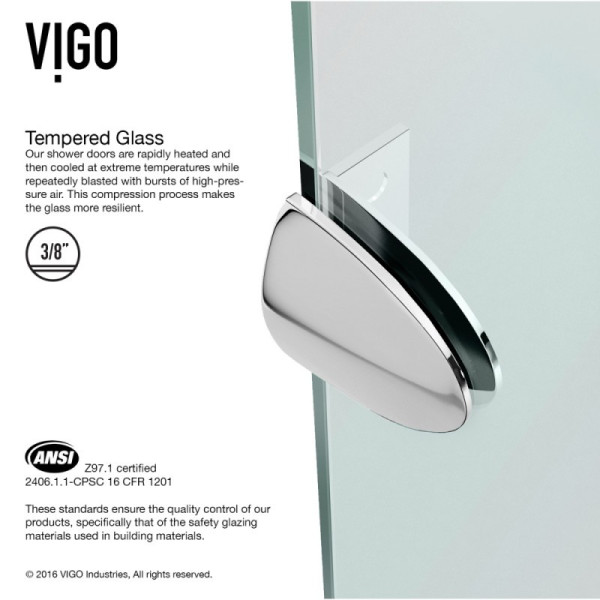 VIGO VG6061CL36W Verona Neo-Angle Hardware Shower Enclosure w/ White Base