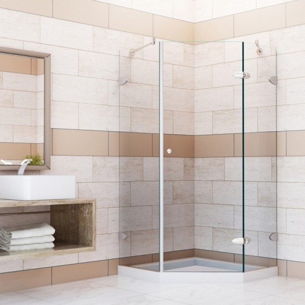 VIGO VG6061CL38WS Verona Neo-Angle Shower Enclosure With Low Profile Base