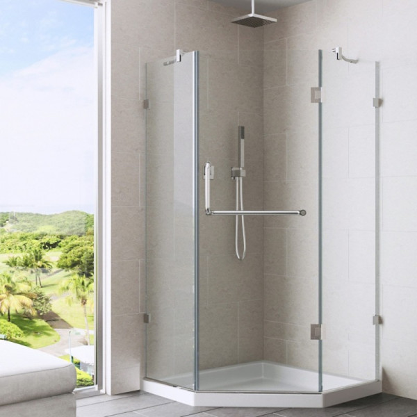 VIGO VG6062CL40WS Piedmont Neo-Angle Shower Enclosure With Low-Profile Base