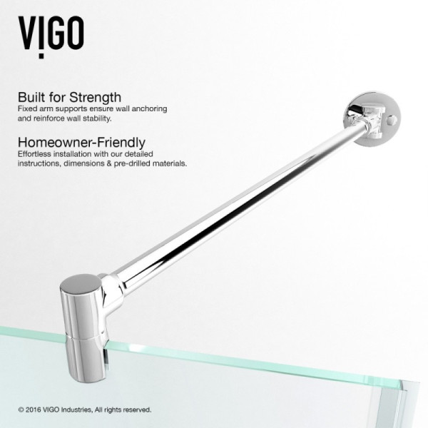VIGO VG6063CL42 Gemini Frameless Neo-Angle Hardware Shower Enclosure