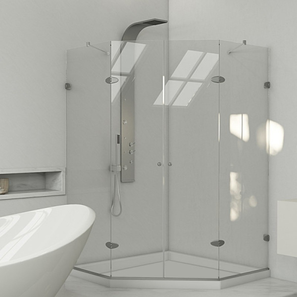 VIGO VG6063CL42WS Gemini Neo-Angle Shower Enclosure With Low-Profile Base