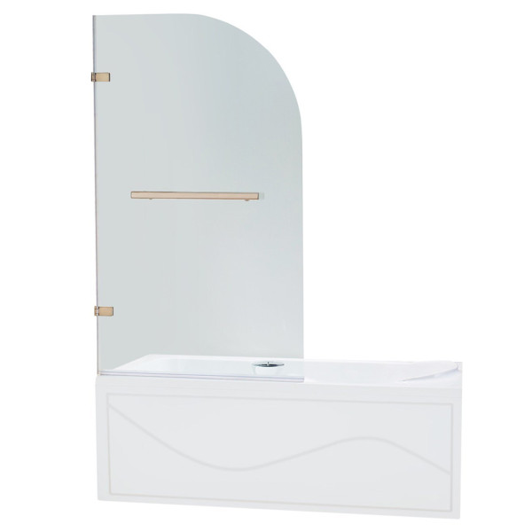 VIGO VG6071CL3458 Orion Clear Frameless Curved Bathtub Door