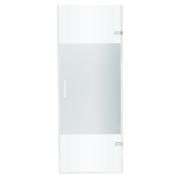 VIGO VG6072CMC28 Adjustable Frameless Shower Door With Privacy Panel Glass
