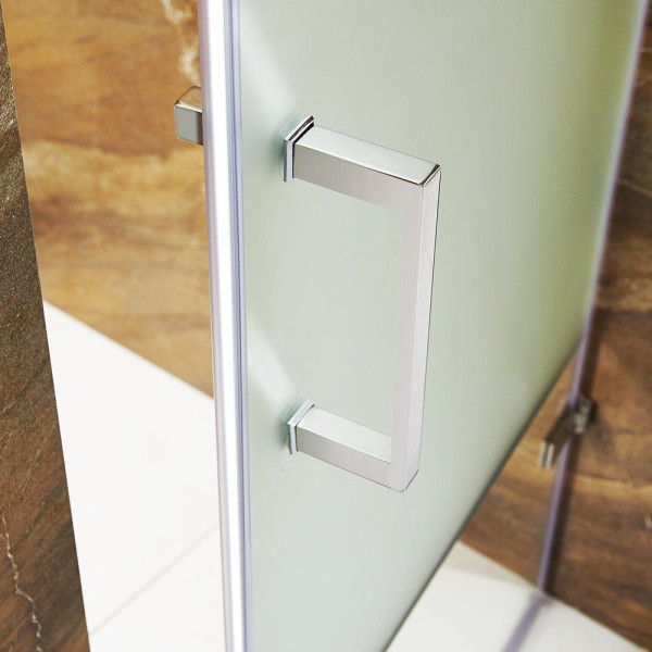 VIGO VG6072CMC28 Adjustable Frameless Shower Door With Privacy Panel Glass