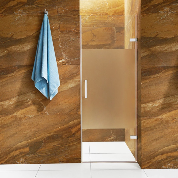 VIGO VG6072CMC28 Adjustable Frameless Shower Door With Privacy Panel Glass