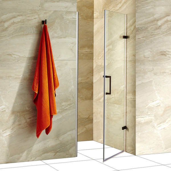 VIGO VG6072CL26 SoHo Adjustable Hinged Frameless Shower Door w/ Clear Glass