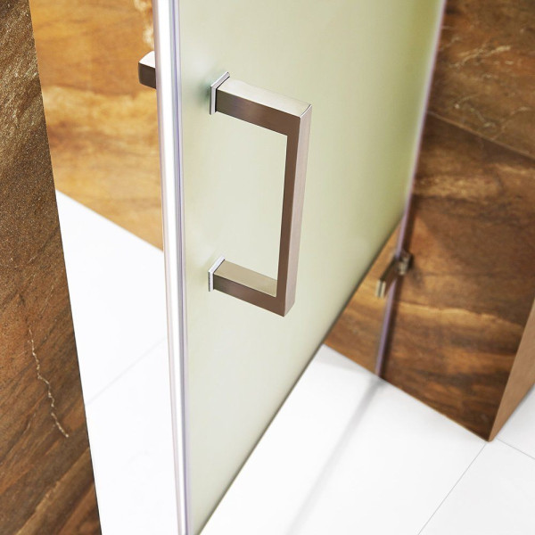 VIGO VG6072CMC28 Adjustable Frameless Shower Door With Privacy Panel Glass