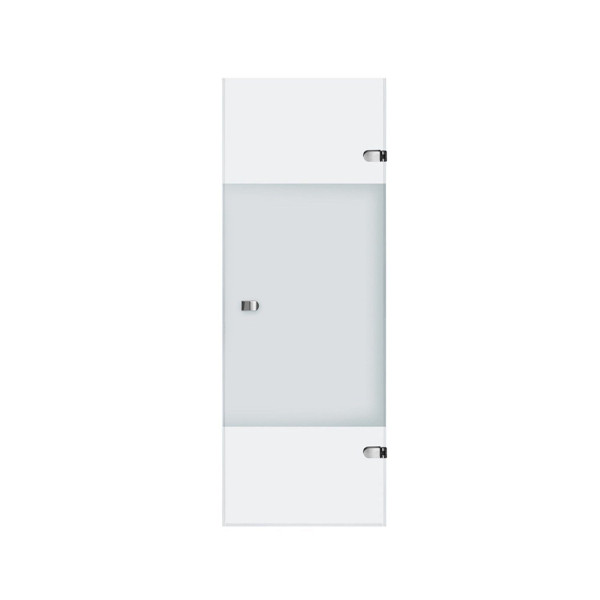 VIGO VG6073CMC28 Tempo Hinged Frameless Shower Door w/ Privacy Panel Glass