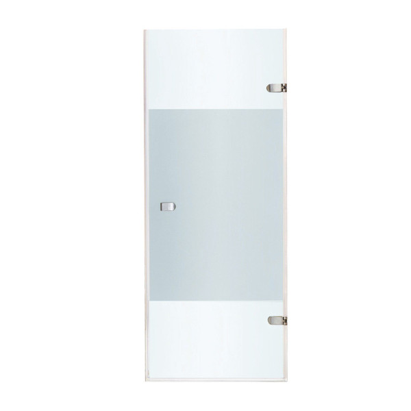 VIGO VG6073CMC28 Tempo Hinged Frameless Shower Door w/ Privacy Panel Glass