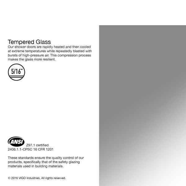 VIGO VG6074STBLK3458 Rialto Reversible Tub Door In Stainless w/ Clear Glass