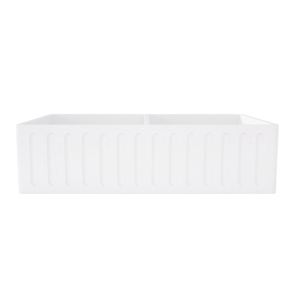 VIGO VGRA3318BL 33 Inch Matte White Stone Double Bowl Farmhouse Sink