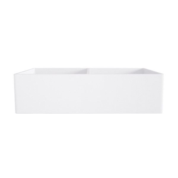 VIGO VGRA3318BL 33 Inch Matte White Stone Double Bowl Farmhouse Sink